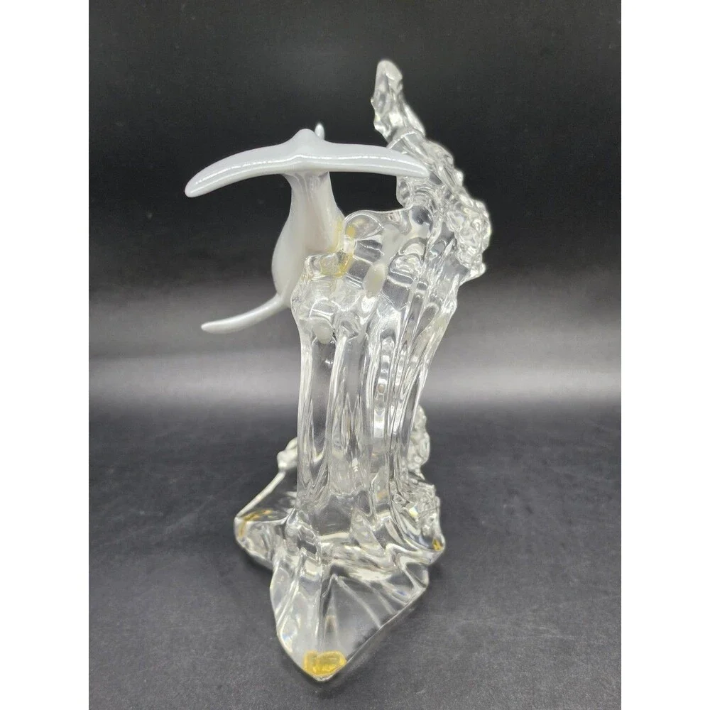 Vtg Lenox Porcelain China Grey Dolphin Crystal Clear Wave Figurine Statue 1995